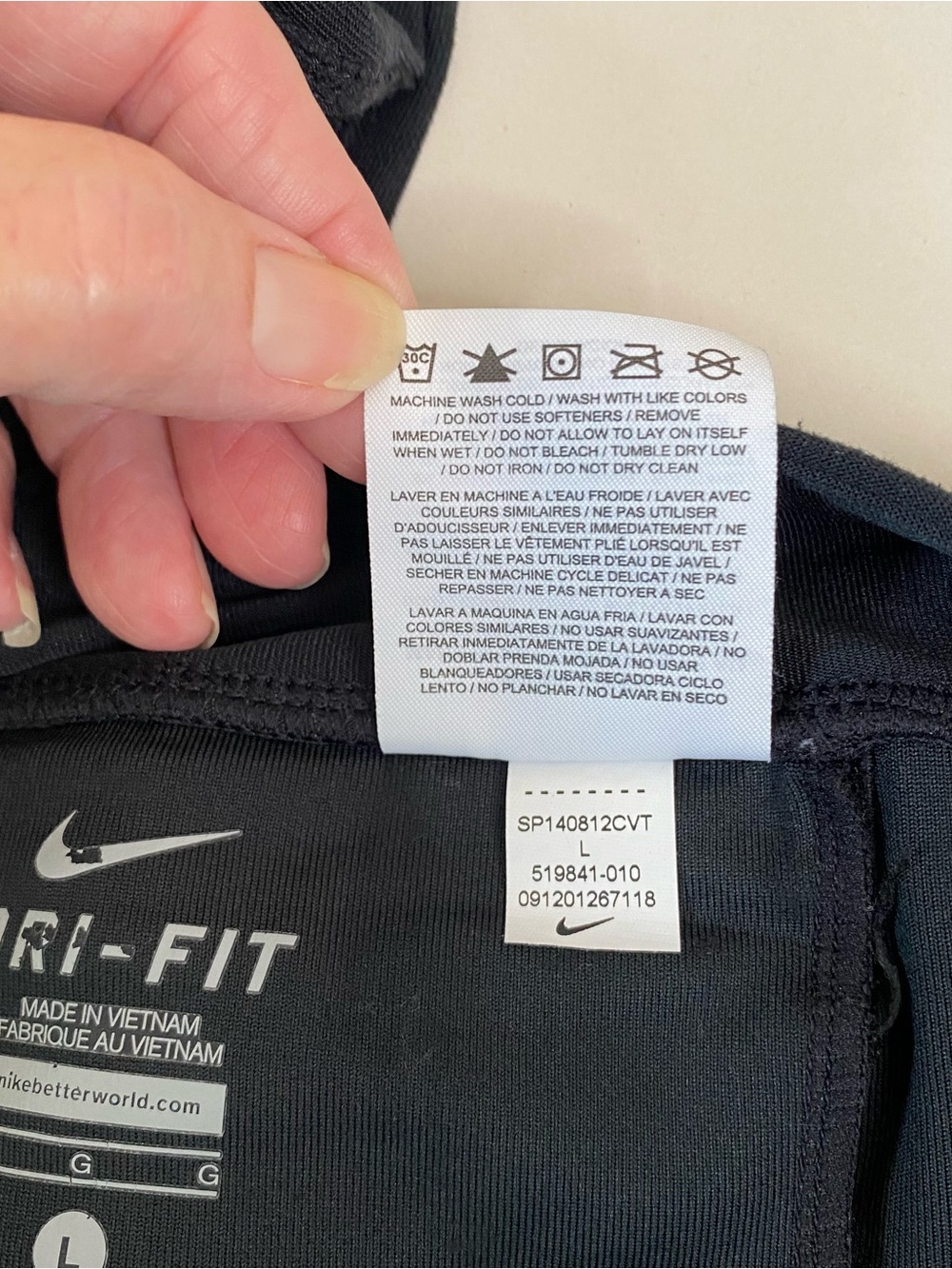 Nike Women’s Dri-Fit Running Black Cropped Performance Capris Large - Picture 5 of 5